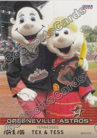 2011 Greeneville Astros Tennessee Tex and Tess Mascots