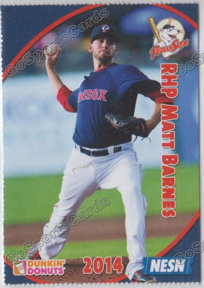 2014 Pawtucket Red Sox SGA Dunkin Donuts Matt Barnes