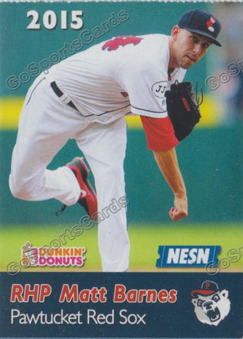 2015 Pawtucket Red Sox SGA Dunkin Donuts Matt Barnes