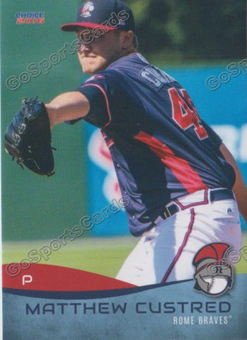 2016 Rome Braves Matthew Matt Custred