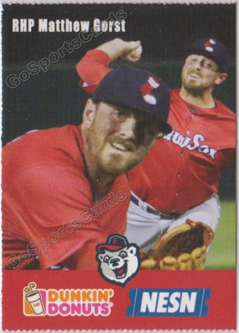 2018 Pawtucket Red Sox Dunkin Donuts SGA Matthew Gorst