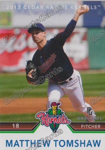 2013 Cedar Rapids Kernels Matt Matthew Tomshaw