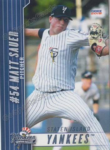 2018 Staten Island Yankees Matt Sauer