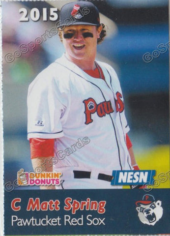 2015 Pawtucket Red Sox SGA Dunkin Donuts Matt Spring