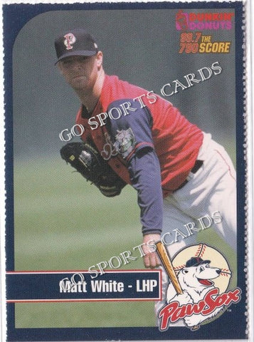 2003 Pawtucket Red Sox Dunkin Donuts SGA Matt White