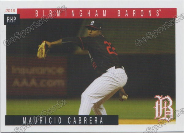 2019 Birmingham Barons Mauricio Cabrera