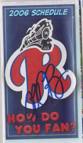 Michael Bourn 2006 Reading Phillies Pocket Schedule (Autograph)