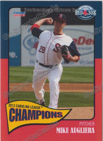 2013 Salem Red Sox Carolina Championship Mike Augliera
