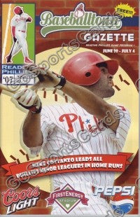 Mike Costanzo 2007 Reading Phillies Gazette Program (SGA)