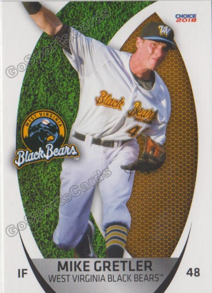 2018 West Virginia Black Bears Mike Gretler