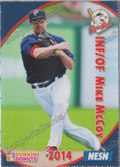 2014 Pawtucket Red Sox SGA Dunkin Donuts Mike McCoy