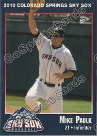 2010 Colorado Springs Sky Sox Mike Paulk