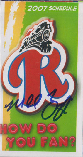 Mike Zagurski 2007 Reading Phillies Pocket Schedule (Autograph)