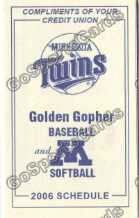 2006 Minnesota Twins & Gophers Pocket Schedule
