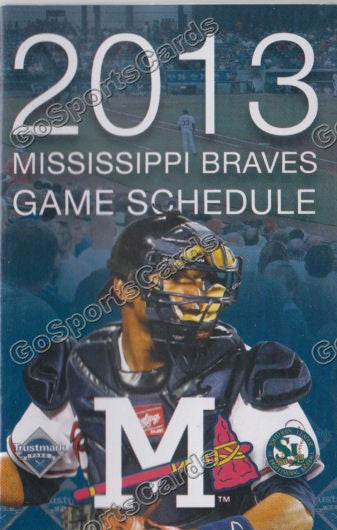 2013 Mississippi Braves Pocket Schedule (Christian Bethancourt)