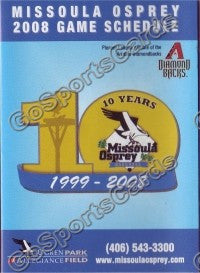 2008 Missoula Osprey Pocket Schedule