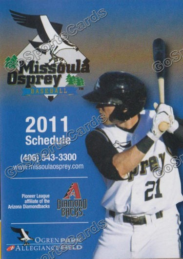 2011 Missoula Osprey Pocket Schedule (Adam Eaton)