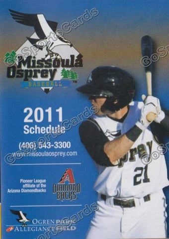 2011 Missoula Osprey Pocket Schedule (Adam Eaton)