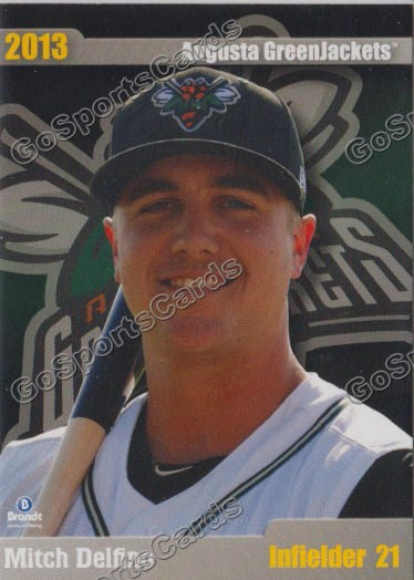 2013 Augusta Greenjackets Mitchell Mitch Delfino