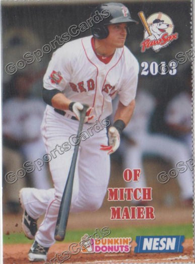2013 Pawtucket Red Sox SGA Dunkin Donuts Mitch Maier