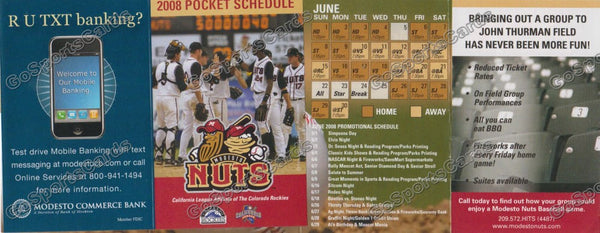 2008 Modesto Nuts Pocket Schedule (Flat)