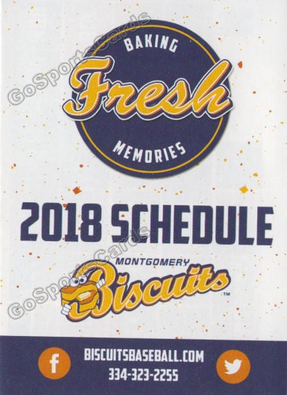 2018 Montgomery Biscuits Pocket Schedule