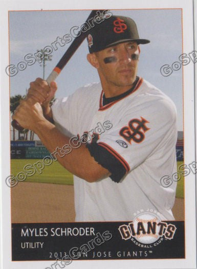 2013 San Jose Giants Myles Schroder