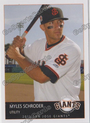 2013 San Jose Giants Myles Schroder