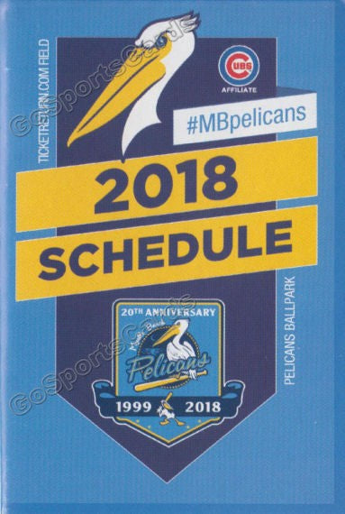 2018 Myrtle Beach Pelicans Pocket Schedule