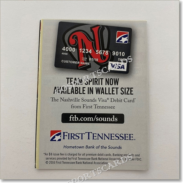 2016 Nashville Sounds Pocket Schedule