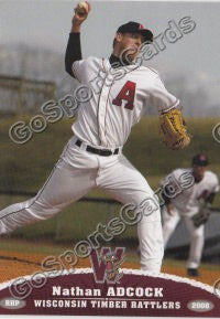 2008 Wisconsin Timber Rattlers Nate Nathan Adcock