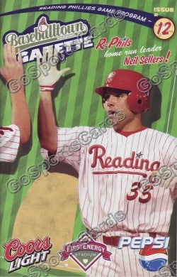 Neil Sellers 2008 Reading Phillies Gazette Program (SGA)
