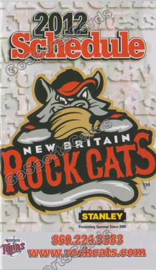 2012 New Britain Rock Cats Pocket Schedule