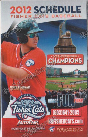2012 New Hampshire FisherCats Pocket Schedule (Travis D'Arnaud 2011 Eastern League MVP)