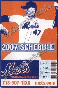 2007 New York Mets Glavine Pocket Schedule