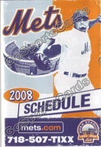 2008 New York Mets Santana Pocket Schedule