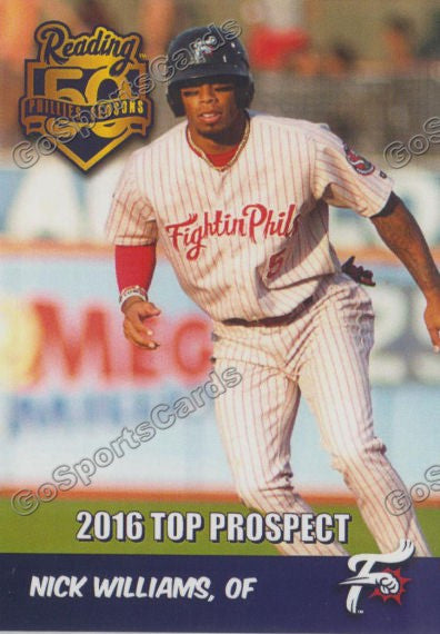 2016 Reading Fightin Phils Top Prospect 25 Nick Williams
