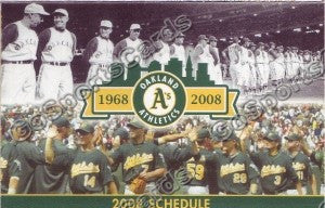 2008 Oakland Athletics Pocket Schedule