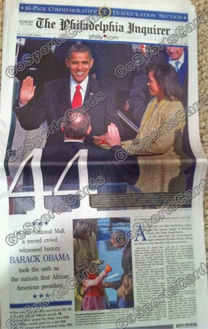 Barack Obama 44th President of the United States Newspaper Philadelphia Inquirer
