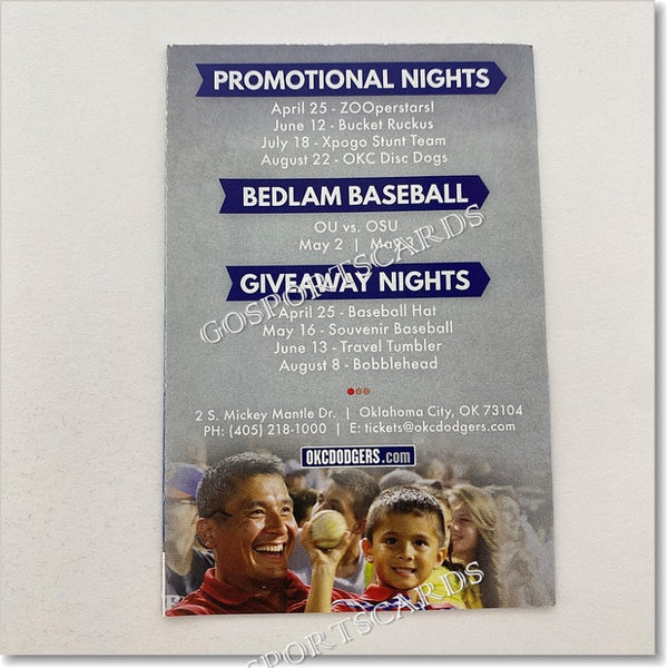2015 Oklahoma City Dodgers Pocket Schedule