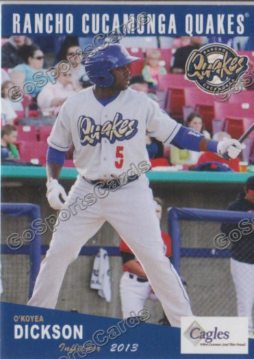 2013 Rancho Cucamonga Quakes O'Koyea Dickson