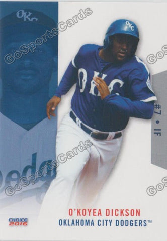 2016 Oklahoma City Dodgers O'Koyea Dickson