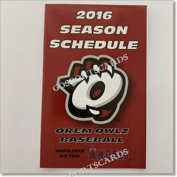 2016 Orem Owlz Pocket Schedule