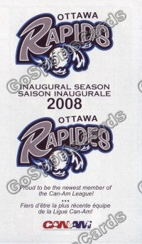 2008 Ottawa Rapids Pocket Schedule