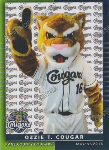 2016 Kane County Cougars Ozzie T Cougar Mascot
