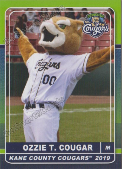 2019 Kane County Cougars Ozzie T Cougar Mascot