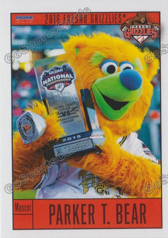 2016 Fresno Grizzlies Parker T Bear Mascot