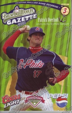 Pat Overholt 2008 Reading Phillies Gazette Program (SGA)