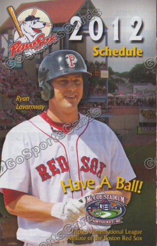 2012 Pawtucket Red Sox Pocket Schedule (Ryan Lavarnway)