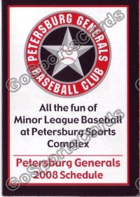 2008 Petersburg Generals Pocket Schedule